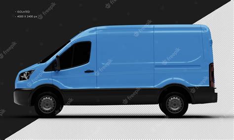 premium psd isolated realistic blue van  left side view