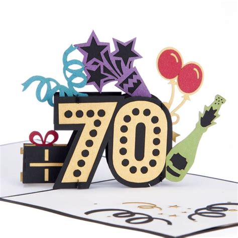 70th Birthday Card Birthday Pop Up Card 70th T Handmade Etsy