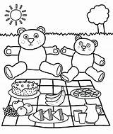 Picnic Coloring Pages Food Getcolorings sketch template