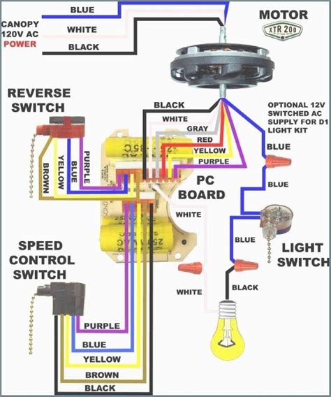 ceiling fan switch wiring diagram hunter