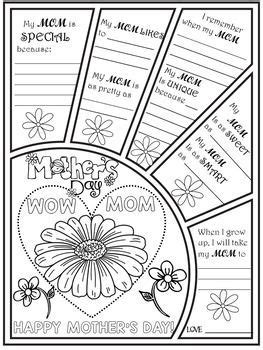 mothers day card writing  coloring activities set
