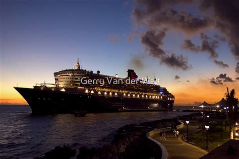 queen mary  docked  curacao  gerry van der walt redbubble