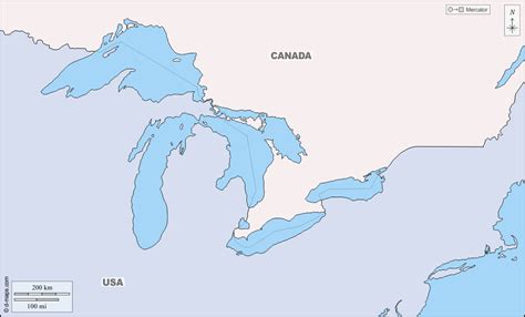 great lakes  map  blank map  outline map  base map states names color