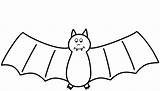 Bat Coloring Bats Halloween Pages Printable Drawing Outline Color Cartoon Print Line Colouring Template Cute Draw Hanging Flying Cricket Bigactivities sketch template