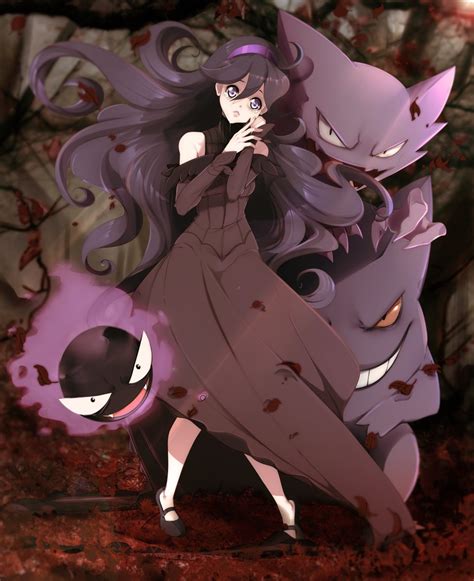 hex maniac gengar gastly and haunter pokemon and 2 more drawn by