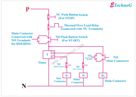 automatic star delta starter control circuit diagram  zoya circuit