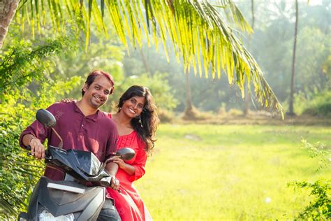 Premium Photo Happy Indian Married Couple Riding On Motorbike