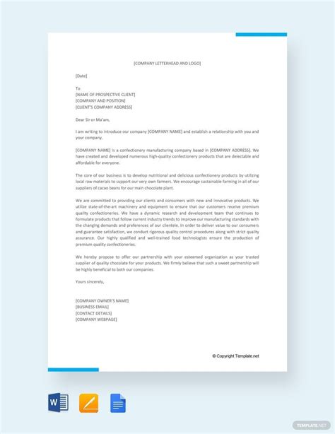 business introduction letter sample  google docs word pages