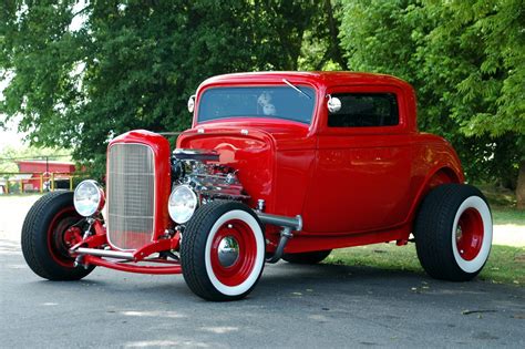 customized red hot rod car  stock photo public domain pictures