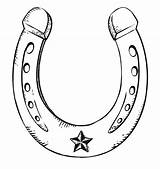Horseshoe Horse Drawing Tattoo Horseshoes Pages Clipart Drawings Tattoos Colouring Shoe Outline Clip Western Coloring Star Cliparts Print Crab Lucky sketch template