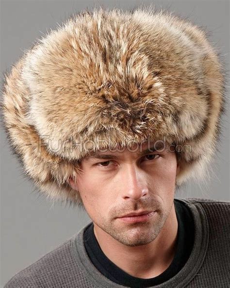 the coyote fur russian trooper hat for men fur hat men