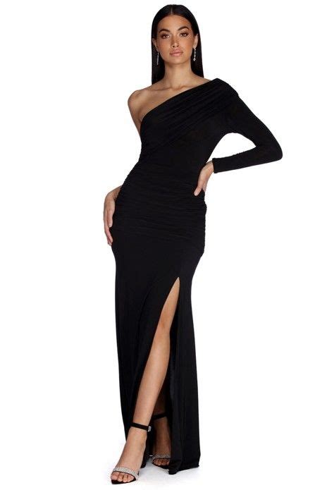 Maia Black Formal One Shoulder Dress Formal Dresses Near Me Event