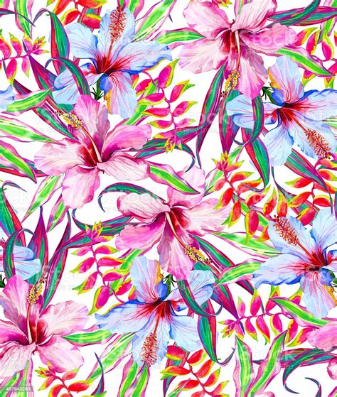 seamless tropical flower pattern stock illustration download image