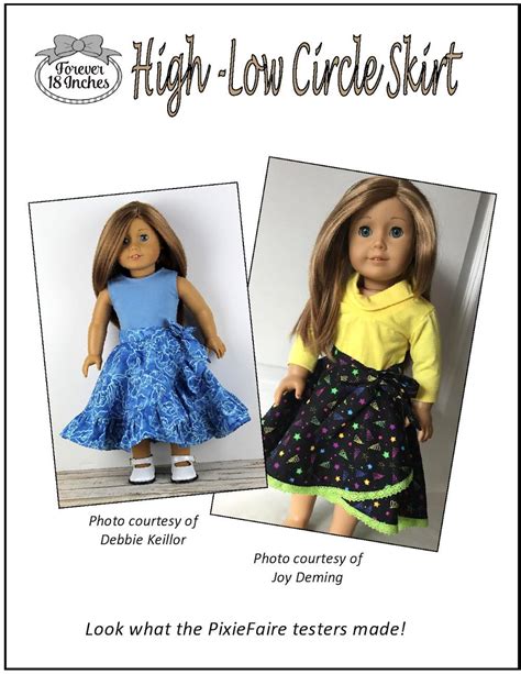 Forever 18 Inches Hi Low Circle Skirt Doll Clothes Pattern 18 Inch