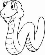 Snake Clipart Outline Clip Colouring Cliparts Kids Worm Coloring Animated Cartoon Cute Pages Happy Library Transparent Arts sketch template