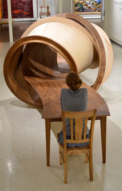 branching looping wooden tables  michael beitz colossal