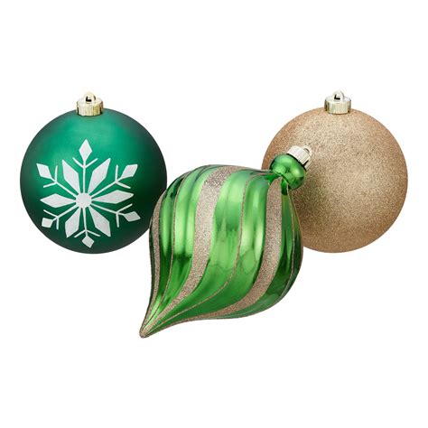 holiday time shatterproof christmas tree ornaments  count multiple colors walmartcom