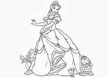 Belle Coloring Pages Coloring4free Princess Disney Friends sketch template