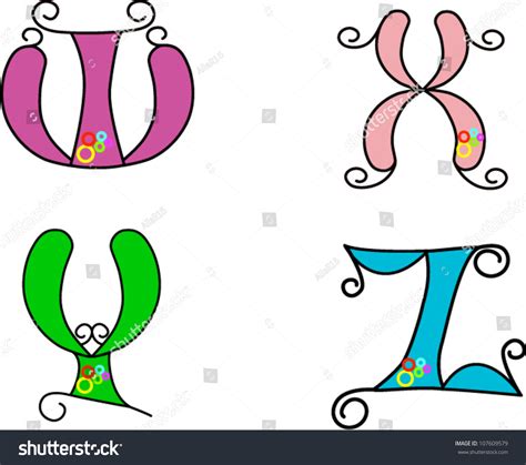 funky alphabet set design vector eps  illustration