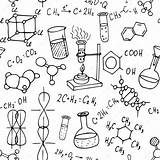 Doodles Quimica Colorear Química Kritzelt Gezeichnete Nahtloses Garabatos Dibujado Mano sketch template