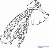 Tomahawk Indian Drawing Native American Draw Coloring Tattoo Step Drawings Cherokee Indians Tattoos Weapons Spears Knives Visit Watercolor Part Tool sketch template