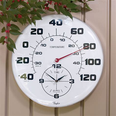 giant outdoor thermometer clock  sportys preferred living