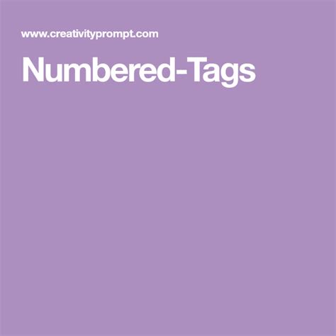 numbered tags number tags numbers tags