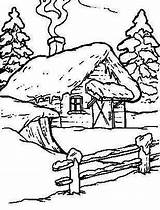 Cottage Coloring Pages Kids Christmas Wood Patterns Burning Cottages Sheets Vorlagen Cabin Colouring Color Weihnachten Window Drawing House Adult Printable sketch template