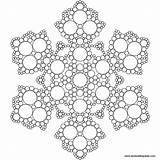 Coloring Snowflake Pages Printable Color Getcolorings Mandala sketch template