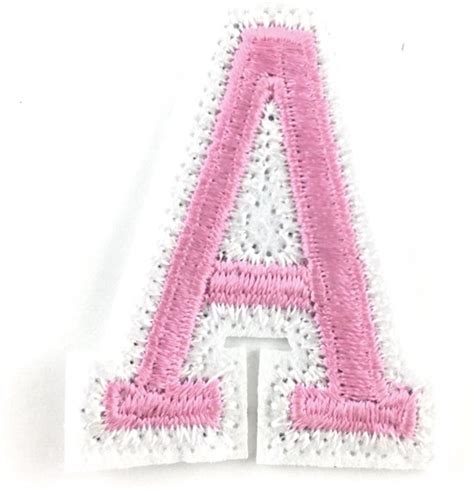 alfabet strijk letter embleem patches roze wit letter   cm  cm bolcom