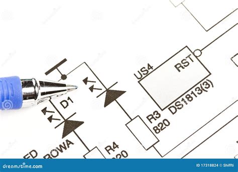 schematic diagram stock photo image  plan circuit