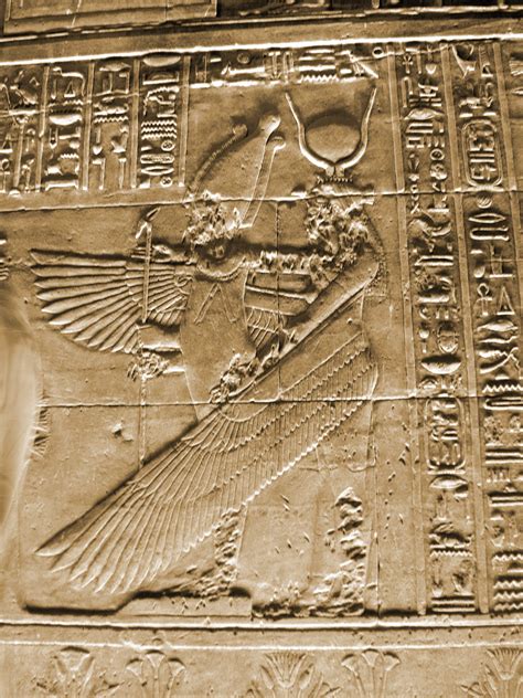 File Philae Temple Egypt Goddess Isis As Angel Mural