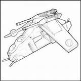 Wars Gunship sketch template