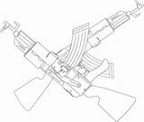 Ak47 Crossing Ak 47 Drawing Clip Clipart Cliparts Logo Stencil Vector Library Getdrawings Clker Large sketch template
