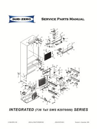 refrigerator parts manual  model  tall series