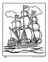 Coloring Ship Pirate Kids Print sketch template