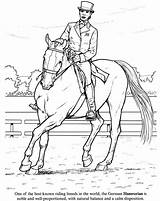 Coloring Pages Horse Horses Dressage Riding Dover Colouring Color Drawings Horseback Books Book Draw Jumping Sampler Choose Board Adults Hanoverian sketch template