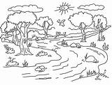 Natureza Paisagem Fluss sketch template
