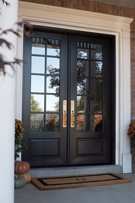 black double front doors  fall room  tuesday