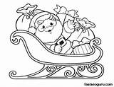 Coloring Sleigh Santa Pages Claus Christmas Printable Colouring Print Color Gifts Sheets Cute Drawing Kids Getcolorings Getdrawings Printables Part Clause sketch template