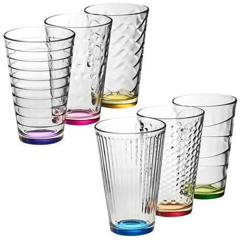 ml stylish coloured base drinking glasses set modern design cups