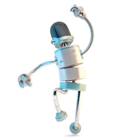 premium photo happy jumping robot  illustration