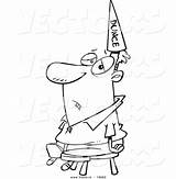 Dunce Outlined Toonaday sketch template