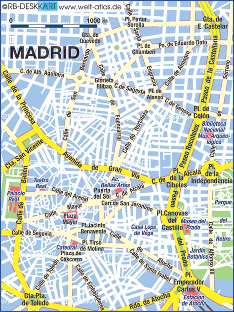 karte von madrid zentrum stadt  spanien welt atlasde