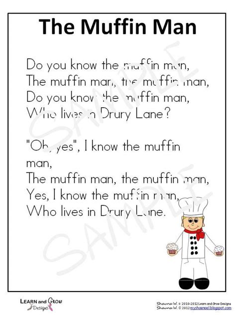muffin man puppet art project  nursery rhyme poster etsy