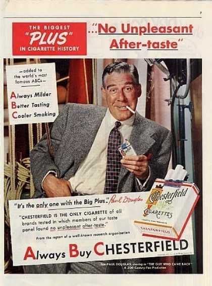 chesterfield cigarettes ad paul douglas  vintage reclame vintage