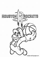Rockets Houston Coloring Pages Nba Logo Texans Drawing Mario Super Basketball Print Getcolorings Getdrawings sketch template