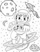 Astronaut Coloring Pages Kids Astronauts Spaceship Wonder sketch template