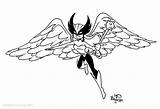 Coloring Pages Hawkgirl Super Girl Kids Printable sketch template