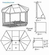 Gazebo Plans Hexagon Elongated Blueprints Large 10x16 Materials List Summerhouse sketch template